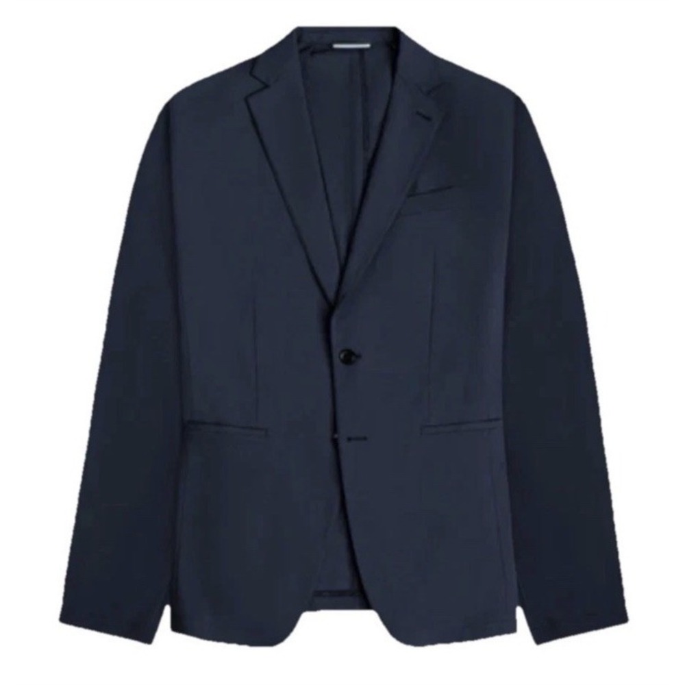 Sene Studio Blazer Men's 44 Navy Blue FlexTech Athleisure‎ Unlined Stretch